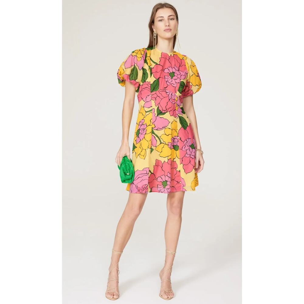 Banjanan Gracia Pink Floral Cotton Dress S